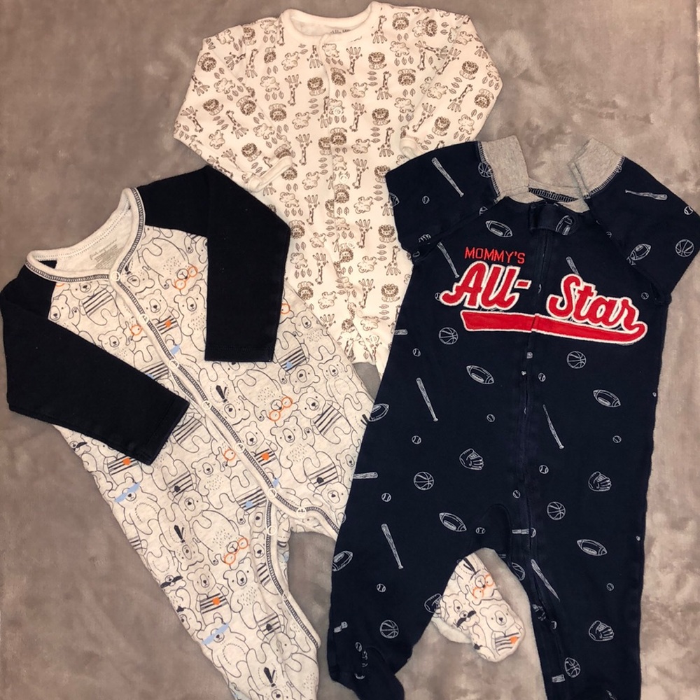 Footie Rompers/Pajamas Bundles - sz 6-9M
